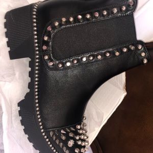 Silver Studded Biker Boot